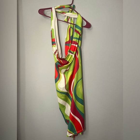 X Wrap Halter Cut out midi dress sexy - Picture 5 of 6